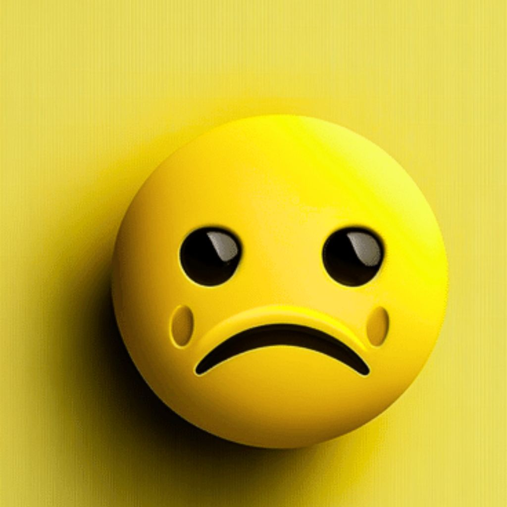 Image of Sad emoji dp girl